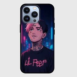 Чехол для iPhone 13 Pro LiL Peep - Неоновый аниме арт, цвет: 3D-черный