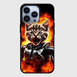 Чехол iPhone 13 Pro Котенок терминатор