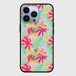 Чехол для iPhone 13 Pro Palm yellow pink, цвет: 3D-черный