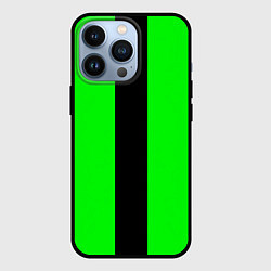 Чехол для iPhone 13 Pro Color green black line, цвет: 3D-черный
