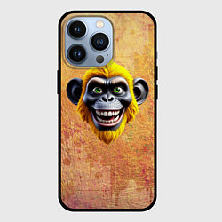 Чехол для iPhone 13 Pro Желтая сумасшедшая обезьяна, цвет: 3D-черный