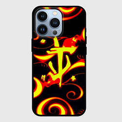Чехол для iPhone 13 Pro Doom dragon steel fire, цвет: 3D-черный