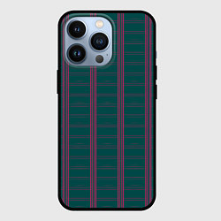 Чехол для iPhone 13 Pro Color dark cage pink stripes, цвет: 3D-черный
