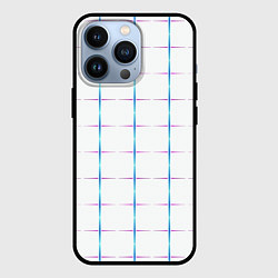Чехол для iPhone 13 Pro Color white blue stripes, цвет: 3D-черный