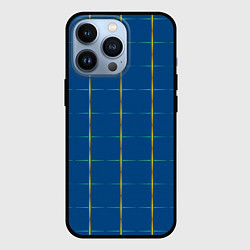 Чехол для iPhone 13 Pro Color blue yellow cross, цвет: 3D-черный