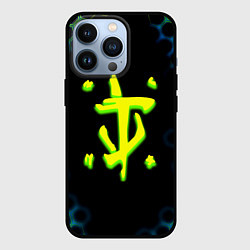 Чехол для iPhone 13 Pro Doom соты кислотное лого, цвет: 3D-черный