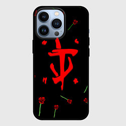 Чехол для iPhone 13 Pro Doom rose pattern, цвет: 3D-черный