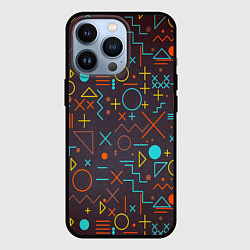 Чехол для iPhone 13 Pro Different shapes of geometry, цвет: 3D-черный