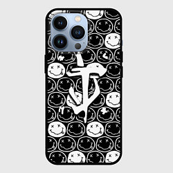 Чехол для iPhone 13 Pro Doom x nirvana pattern, цвет: 3D-черный