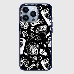 Чехол для iPhone 13 Pro Retro gamer pattern, цвет: 3D-тёмно-синий