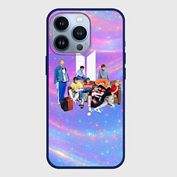 Чехол для iPhone 13 Pro BTS на диване, цвет: 3D-тёмно-синий