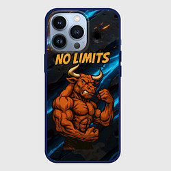Чехол для iPhone 13 Pro No limits сильный бык, цвет: 3D-тёмно-синий