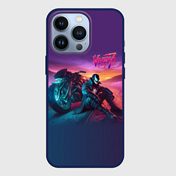 Чехол для iPhone 13 Pro Venom near his motorcycle - ai art fantasy, цвет: 3D-тёмно-синий