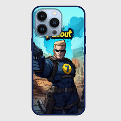 Чехол для iPhone 13 Pro Fallout смотритель с пистолетом, цвет: 3D-тёмно-синий