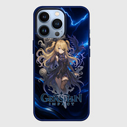 Чехол для iPhone 13 Pro Genshin Impact Фишль, цвет: 3D-тёмно-синий