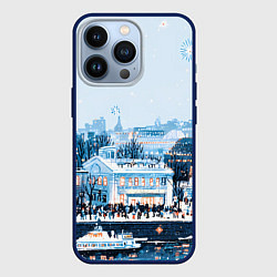 Чехол для iPhone 13 Pro Иллюстрация Московский новый год, цвет: 3D-тёмно-синий
