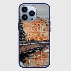 Чехол для iPhone 13 Pro Новогодняя елка в Питере, цвет: 3D-тёмно-синий