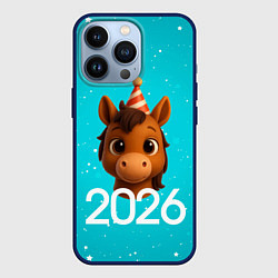 Чехол для iPhone 13 Pro Голова лошадки, цвет: 3D-тёмно-синий