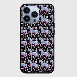 Чехол для iPhone 13 Pro Новогодние лошади y2k, цвет: 3D-черный