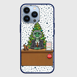 Чехол для iPhone 13 Pro Я устал я ухожу - новогодний мем 2026, цвет: 3D-тёмно-синий