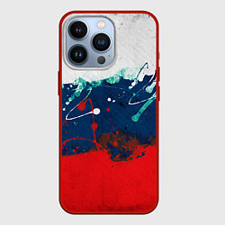 Чехол для iPhone 13 Pro Триколор РФ, цвет: 3D-красный