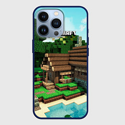 Чехол для iPhone 13 Pro Minecraft House, цвет: 3D-тёмно-синий