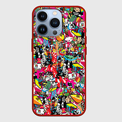 Чехол для iPhone 13 Pro Стикербомбинг, цвет: 3D-красный