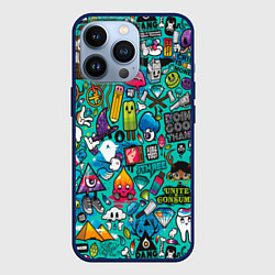 Чехол для iPhone 13 Pro Стикербомбинг, цвет: 3D-тёмно-синий