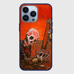 Чехол для iPhone 13 Pro Скелет с гитарой, цвет: 3D-тёмно-синий