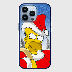 Чехол для iPhone 13 Pro Санта Гомер, цвет: 3D-тёмно-синий