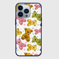 Чехол для iPhone 13 Pro Любимые медвежата, цвет: 3D-тёмно-синий