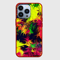 Чехол для iPhone 13 Pro Кислотный взрыв, цвет: 3D-красный