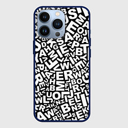 Чехол для iPhone 13 Pro Английский алфавит, цвет: 3D-тёмно-синий