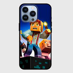 Чехол для iPhone 13 Pro Minecraft, цвет: 3D-черный