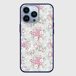 Чехол для iPhone 13 Pro Flower pattern, цвет: 3D-тёмно-синий
