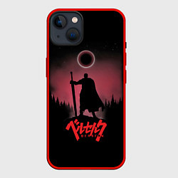 Чехол для iPhone 14 Plus Ночной берсерк, цвет: 3D-красный