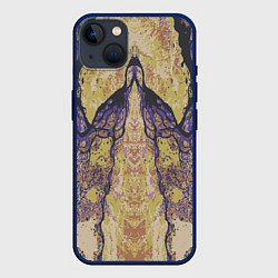 Чехол для iPhone 14 Plus Абстрактный цветой графический узор abstract color, цвет: 3D-тёмно-синий