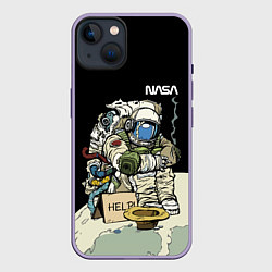 Чехол для iPhone 14 Plus NASA - Help! Astronaut - Joke, цвет: 3D-серый