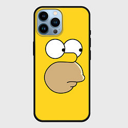 Чехол для iPhone 14 Pro Max Лицо Гомера, цвет: 3D-черный