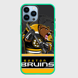 Чехол для iPhone 14 Pro Max Boston Bruins, цвет: 3D-мятный