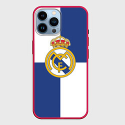 Чехол для iPhone 14 Pro Max Real Madrid: Blue style, цвет: 3D-малиновый