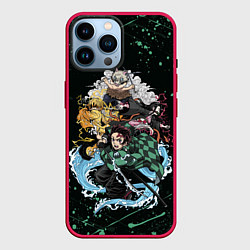 Чехол для iPhone 14 Pro Max KIMETSU NO YAIBA, цвет: 3D-малиновый