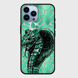 Чехол для iPhone 14 Pro Max Кобра Змеиный стиль, цвет: 3D-черный
