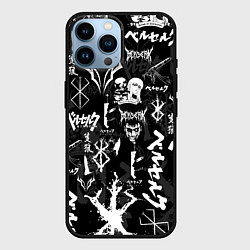 Чехол для iPhone 14 Pro Max BERSERK SYMBOL LOGO БЕРСЕРК СИМВОЛИКА ПАТТЕРН, цвет: 3D-черный