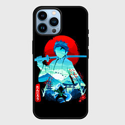 Чехол для iPhone 14 Pro Max Танджиро Комадо Силуэт Клинок рассекающий демонов, цвет: 3D-черный