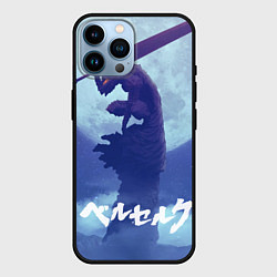 Чехол для iPhone 14 Pro Max Гатс на фоне Луны, цвет: 3D-черный