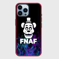 Чехол для iPhone 14 Pro Max Five Nights At Freddys - огонь неон, цвет: 3D-малиновый