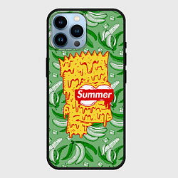 Чехол для iPhone 14 Pro Max Барт Симпсон - Summer, цвет: 3D-черный
