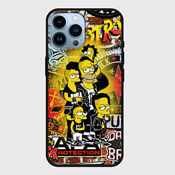 Чехол для iPhone 14 Pro Max Simpsons & Punks not dead! Motto!, цвет: 3D-черный