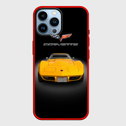 Чехол для iPhone 14 Pro Max Американский маслкар Chevrolet Corvette Stingray, цвет: 3D-красный